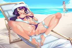 beach bikini blue_eyes breasts caitlyn_kiramman canon_couple cum_on_body cum_on_breasts cum_on_face eyewear_on_head feet league_of_legends nail_polish open_toe_shoes painted_nails pool_party_caitlyn pool_party_series pool_party_vi purple_hair pussy spread_legs sunglasses_on_head toes velvetqueenh vi rating:Explicit score:211 user:Xdxdxdxd