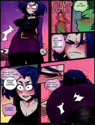 1boy 1girls ass beast_boy bent_over blush breasts cleavage clothed_sex clothing comic dc dc_comics english_text female highres penetration penis rachel_roth raven_(dc) sex short_hair speech_bubble teen_titans text vaginal_penetration x-ray zillionaire rating:Explicit score:229 user:jindermaballz