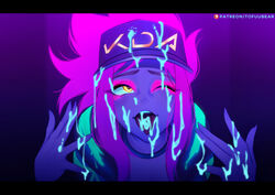 1girls akali alternate_costume cum cum_on_face cum_on_tongue female female_only k/da_akali k/da_series league_of_legends open_mouth solo tofuubear tongue tongue_out rating:Explicit score:305 user:justausername