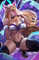 ahri alternate_costume big_breasts k/da_ahri k/da_series league_of_legends lipstick miraihikari rating:Explicit score:133 user:Lewd_Ahri