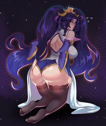 ass ass ass_focus back back_view big_ass big_breasts blush breasts breasts fat_ass female female_focus female_only immortal_journey_series immortal_journey_sona league_of_legends long_hair looking_back mambolina purple_hair solo solo_female solo_focus sona_buvelle thick thick_thighs rating:Questionable score:88 user:heartless0