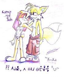 2008 anthro bottomless breasts canine clothing cream_the_rabbit female fox fur interspecies jerryjack male mammal rabbit sega sonic_(series) standing straight_hair tails topless rating:Questionable score:5 user:bot