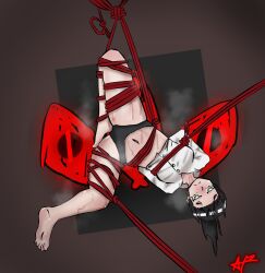  bondage fappycatt feet renee_graves shibari_over_clothes the_coffin_of_andy_and_leyley tied_up upside-down  rating:explicit score: user:bot