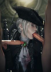 1girls 2boys bloodborne erection fellatio female fromsoftware john_doe lady_maria_of_the_astral_clocktower male oral penis straight rating:Explicit score:180 user:justausername