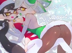 +_+ 2018 2girls alternate_breast_size anus ass blush bubble_butt callie_(splatoon) christmas clothing cousins elbow_gloves female female_only gloves incest inkling jtveemo kissing kneeling lesbian light_skin long_hair marie_(splatoon) medium_breasts nintendo nipple_slip on_top pantyhose pussy saliva saliva_trail see-through short_hair smooth_skin splatoon squid_sisters symbol-shaped_pupils vagina yellow_eyes yellow_iris yuri rating:Questionable score:397 user:78423