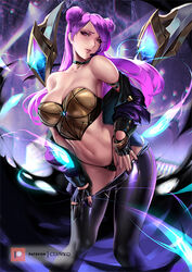 alternate_costume blush breasts cianyo cleavage female female_only k/da_kai'sa k/da_series kai'sa league_of_legends lipstick looking_at_viewer panties solo rating:Safe score:117 user:justausername