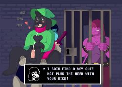 absurd_res angry anthro blush deltarune duo ejaculation eyewear fur glasses hair heart hi_res holding_(disambiguation) kris_(deltarune) male panting penis prison ralsei sexual_icecream smile susie_(deltarune) toby_fox tongue video_games weapon yaoi rating:Explicit score:45 user:bot