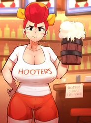 1girls alcohol beer brawl_stars hooters lilatole pam_(brawl_stars) spanish_text tagme rating:Questionable score:58 user:vulturia