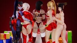 3d 5girls absurdres adapted_costume adeptusinfinitus alternate_costume angel_(kof) asian ass big_breasts black_hair blender blonde_hair blue_skin breasts christmas christmas_outfit christmas_present cleavage female female_only highres juri_han king_of_fighters large_breasts latina looking_at_viewer looking_back metroid mileena mortal_kombat nintendo overwatch ponytail samus_aran sidelocks street_fighter take_your_pick white_hair widowmaker rating:Questionable score:148 user:justausername