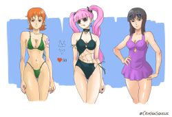  crimsonsqueeze nami_(one_piece) one_piece perona swimsuit  rating:explicit score: user:bot