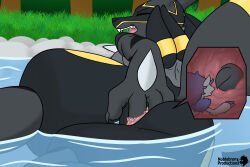  anthro anus ass canid canine closed_eyes generation_4_pokemon generation_5_pokemon inside_pussy lucario mammal nintendo noblebrony317 open_mouth pokemon pokemon_(species) pussy tongue tongue_out unbirthing vore zoroark  rating:questionable score: user:bot