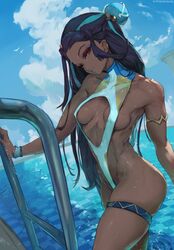 1girls abs aqua_bikini aqua_eyes areola_slip areolae arm_strap arm_support armband armlet armpits artist_name bare_shoulders belt bikini black_hair blue_eyes blue_eyeshadow blue_hair blue_sky blurry blurry_background bracelet breasts brunette casual closed_mouth clothing cloud cowboy_shot cutesexyrobutts dark-skinned_female dark_blue_hair dark_skin day ear_clip egirl erect_nipples erect_nipples_under_clothes eyelashes eyeliner eyeshadow female female_only getting_out_of_pool hair_bun hair_ornament hairclip head_tilt high_resolution highleg highleg_bikini highleg_swimsuit hoop_earrings human jewelry knee_up leaning_back lips lipstick long_hair looking_at_viewer makeup micro_bikini midriff multicolored_hair muscle muscular_female naughty_face navel nessa_(pokemon) nintendo nipples nipples_visible_through_clothing pokemon pokemon_ss pool poolside seductive see-through shirt sidelocks signature sitting sky sleeveless slim small_breasts solo solo_focus stomach string_bikini sweat swimsuit thick_thighs thigh_strap thighs thong tied_hair tomboy toned two-tone_hair two_tone_hair uncensored underboob very_high_resolution very_long_hair wet wet_clothes wet_shirt white_bikini white_swimsuit wrist_cuff rating:Questionable score:592 user:TwinkieLord