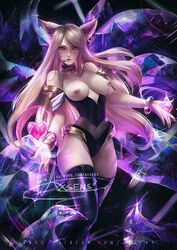 ahri alternate_costume areolae axsens blonde_hair breasts female female_only k/da_ahri k/da_series league_of_legends looking_at_viewer nipples solo thighhighs rating:Explicit score:111 user:justausername