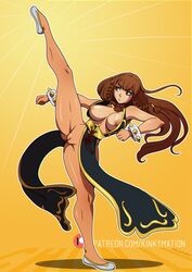 alternate_costume alternate_hairstyle areola big_breasts breasts brown_hair capcom chinese_clothes chun-li clothing female female_only kinkymation legs long_hair nipples pussy solo street_fighter thighs rating:Explicit score:115 user:EdgySexy