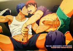 2boys abs aomine_daiki balls_under_clothes beating_off big_penis blue_hair blue_underwear blush clothed_masturbation erect_penis erection eyes_closed gay green_underwear handjob hard_on imminent_cumshot imminent_ejaculation imminent_male_orgasm imminent_orgasm jacking_each_other_off jacking_off_another jacking_off_together jerking jerking_each_other_off jerkingoff_another jerkingoff_together kagami_taiga kuroko_no_basuke looking_pleasured male male/male male_focus male_masturbation male_only male_pubic_hair male_underwear masturbating masturbating_other masturbation multiple_boys multiple_males muscles mutual_handjob mutual_masturbation necklace one_handed_masturbation open_mouth pants_around_one_leg pants_down pecs penile_masturbation penis penis_out purple_shirt red_hair sex short_hair sitting sitting_down spread_legs stiffy stroking stroking_cock stroking_penis toned toned_male underwear wanking white_tank_top yaoi zawar379 rating:Explicit score:68 user:DoggyStyle