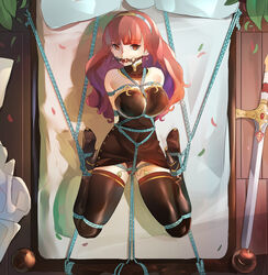 ball_gag bondage celica_(fire_emblem) enslaved_royal female female_only femsub fire_emblem fire_emblem_echoes:_shadows_of_valentia fully_clothed gag imminent_rape looking_at_viewer lumpychan nintendo princess red_hair restrained royalty slave solo thighhighs tied_up vibrator rating:Explicit score:108 user:Lewdcina