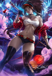 abs akali alternate_costume breasts cleavage female female_only k/da_akali k/da_series league_of_legends looking_at_viewer sakimichan solo strapless strapless_top strapless_topwear tubetop rating:Questionable score:94 user:justausername