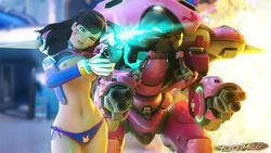 1girls 3d breasts brown_eyes brown_hair d.va female female_only forceballfx meka overwatch solo topless rating:Explicit score:30 user:darkmaster