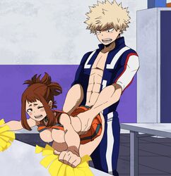 1boy 1girls animated ass ass_focus bent_over bent_over_table big_ass big_breasts big_butt bimbo breasts brown_eyes brown_hair bubble_ass bubble_butt busty butt_focus cheerleader clothed_sex dat_ass doggy_style female huge_breasts katsuki_bakugou large_ass male my_hero_academia nightlykrumbs ochako_uraraka open_mouth skirt straight teenager thick_ass u.a._cheerleader_outfit u.a._gym_uniform yellow_hair rating:Explicit score:617 user:Makyura123