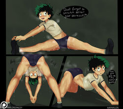 1boy androgynous ass bent_over big_ass booty_shorts buruma clothed clothes clothing exercise femboy freckles girly green_hair gym_uniform izuku_midoriya looking_at_viewer looking_down male male_focus male_only mrparlon my_hero_academia parlon_spacey see-through sissy solo sweat tagme trap wide_hips rating:Explicit score:224 user:Destoroyah