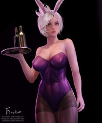 battle_bunny_riven big_breasts breasts bunny_ears bunny_girl bunnysuit cleavage female female_only firolian league_of_legends looking_at_viewer riven simple_background solo white_hair rating:Safe score:113 user:justausername