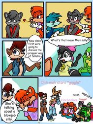 <3 ? age_difference amy_rose anthro archie_comics black_fur black_nose blowing_kiss blue_eyes blush bottomless breasts brown_fur brown_hair bunnie_rabbot canine chipmunk cleavage closed_eyes comic cybernetics cyborg embarrassed english_text eyelashes eyeshadow fbz female fox fur furry furry_only hairbow hand_on_hip heart hedgehog lagomorph large_breasts larger_female laughing leotard male mammal mobian_(species) multiple_females mustelid open_mouth orange_fur pillow rabbit rodent sally_acorn sega sitting size_difference skunk smaller_female smaller_male smile smiley_face sonic_(series) sonic_satam sonic_the_hedgehog_(archie) sonic_the_hedgehog_(comics) sonic_the_hedgehog_(series) speech_bubble standing straight_hair surprised t-shirt tail tails tan_fur teacher's_pets text two_tone_fur vest whiskers white_fur wide_eyed wink rating:Explicit score:10 user:bot