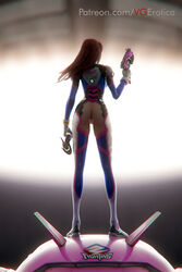 1girls 3d ass bodysuit brown_hair buttplug crotchless crotchless_clothes d.va exposed_ass female female_only from_behind gloves gun hair_down headgear headgear_removed long_hair no_panties overwatch patreon_url pistol shoulder_length_hair solo source_request standing vgerotica weapon rating:Explicit score:62 user:mr34