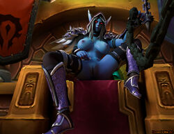 2020 3d 3d_(artwork) big_breasts blizzard_entertainment chains clothed dazar'alor dreamswarart female female_only femdom forsaken horde_banner horde_symbol leash looking_at_viewer pov pussy sylvanas_windrunner undead warcraft world_of_warcraft zandalar rating:Explicit score:141 user:dreamgirl