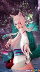 1girls 3d ahri ass female female_focus female_only kimono kinkykatt3d league_of_legends pinup revealing_clothes riot_games solo spirit_blossom_ahri spirit_blossom_series rating:Explicit score:24 user:kinkykatt3d