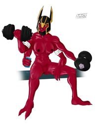 4_arms abs alien_girl ben_10 ben_10_omniverse black_lips breasts female humanoid large_breasts looma_red_wind multi_arm multi_eye multi_limb multitasking muscular muscular_female princess red_skin solo tetramand weightlifting rating:Explicit score:42 user:Boneralert