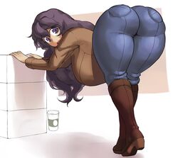 1girls ass bent_over boots borvar butt color dat_ass female female_focus female_only from_behind hanging_breasts hex_maniac human jeans light_skin long_hair nintendo npc_trainer pokemon pokemon_xy purple_eyes purple_hair skin_tight solo sweater thick_thighs tight_jeans tight_pants rating:Questionable score:432 user:TheRedMaverick