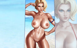 1girls absurd_res beach big_breasts blonde_hair dandon_fuga dc dc_comics looking_at_viewer muscular muscular_female nude power_girl ring short_hair smile solo solo_female rating:Explicit score:64 user:Bucetinha_Doce