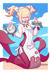 1boy 1demon bangs bangs_over_eyes bdone blonde_hair blunt_bangs blush blushing clergy_(disgaea) clothed clothed_femboy clothed_male clothing crotch_cutout day daytime demon demon_boy demon_femboy disgaea disgaea_5 erect_nipples erect_penis erection femboy girly hair hair_over_eye kneeling light-skinned light-skinned_femboy light-skinned_male male male_healer_(disgaea) male_only nipples nipples_out penis pointy_ears solo solo_femboy solo_male trap video_games rating:Questionable score:199 user:EdgySexy