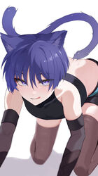 1boy arched_back blush cat_ears cat_tail catboy chobonu clothed cute femboy genshin_impact girly male_only non_sexual open_mouth scaramouche_(genshin_impact) tagme tongue tongue_out rating:Questionable score:44 user:PlsChokeMe