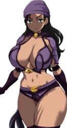 bikini breasts cleavage closed_mouth green_eyes large_breasts li_mei looking_at_viewer luffysan9 mortal_kombat mortal_kombat:_deception mortal_kombat_1_(2023) revealing_clothes smile solo thighs rating:Questionable score:21 user:Lunar_815