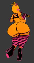 1girls 2024 animatronic arm_warmers ass bare_midriff belly big_ass big_belly big_breasts black_eyeshadow breasts cel_shading clothed clothed_female clothing cryptiacurves curvaceous curvy curvy_figure english_text female female_focus fishnets five_nights_at_freddy's five_nights_at_freddy's_2 half-closed_eyes high_heels huge_ass huge_breasts large_ass large_breasts leg_warmers looking_at_viewer sharp_teeth solo solo_focus text thick_thighs toy_chica_(cyanu) toy_chica_(fnaf) wide_hips rating:Explicit score:111 user:SultryScribz