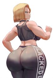 ai_generated android_18 back_view big_butt blacked blacked_clothing blonde_hair blue_eyes bubble_butt cuckold cutesexyrobutts_(style) dragon_ball dragon_ball_super dragon_ball_z gym_clothes huge_ass interracial looking_back netorare ntr sportswear rating:Explicit score:236 user:namisos