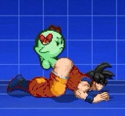 1boy 1futa ahe_gao anal anal_sex animated balls big_penis black_hair blue_background boo_(mario) crossover cum cum_in_ass cum_inside doggy_style dragon_ball dragon_ball_super dragon_ball_z enjoying floating futa_on_male futa_penetrating_male futadom futanari ghost gif green_skin hair_ribbon half_naked human_penetrated lady_bow loop m.u.g.e.n male_penetrated malesub mario_(series) muscular_male nintendo paper_mario pixel_art ribbon short_hair short_playtime smaller_futanari son_goku spirit tagme taller_male tongue_out training_room white_skin rating:Explicit score:56 user:SaiyanSlutRP