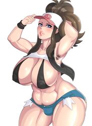 1futa abs alternate_breast_size areolae armpit_hair armpits arms_up belly big_breasts big_hair black_bra blue_eyes bra breasts brown_hair bulge cameltail cleavage denim_shorts dickgirl erect_nipples eye_contact eyelashes futa_only futanari half-closed_eyes hat heart heart-shaped_pupils hilda_(pokemon) huge_ass huge_breasts human intersex jacket large_breasts lipstick long_hair looking_at_viewer midriff muscles muscular muscular_futanari muscular_intersex navel nintendo pink_lipstick pokemon pokemon_bw ponytail pubic_hair shirt shirt_lift shorts sideboob smell smile solo tank_top testicles thick_thighs white_background wide_hips xiceowl rating:Explicit score:174 user:justausername