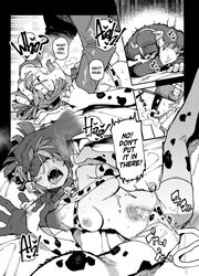 1boy 1girls big_dom_small_sub big_penis breasts breasts_out collar comic comic_page cow_print cow_print_bikini dialogue dominant dominant_pov domination doujinshi drooling english_text explicitly_stated_nonconsent femsub grabbing_head hallucinating horns internal internal_view karasu_chan larger_male male_pov maledom moaning monochrome muscular_male nipples one_breast_out original original_character penis pov pussy rape secretly_loves_it size_difference small_breasts smaller_female thighhighs vaginal_penetration rating:Explicit score:34 user:withoutmyan