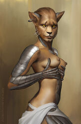  anthro breasts catfolk kemba_kha_regent leonin leonine magic_the_gathering portrait ysengrim  rating:explicit score: user:ysengrim