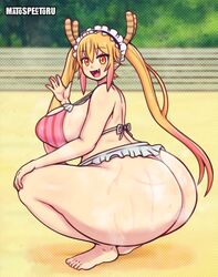 1girls ass big_ass big_breasts big_butt bikini bikini_bottom bikini_skirt bikini_top blonde_hair bodily_fluids crouching fat_ass female female_only huge_ass large_ass large_breasts looking_at_viewer matospectoru miss_kobayashi's_dragon_maid open_mouth orange_eyes shiny_skin skirt solo solo_female solo_focus squatting sweat sweatdrop sweaty_butt thick_ass thick_thighs thighs tohru_(dragon_maid) waving_at_viewer rating:Questionable score:55 user:HughthyDerg