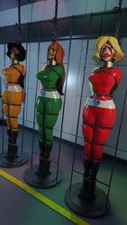 3girls alex_(totally_spies) ball_gag black_hair blonde_hair blonde_hair blonde_hair_female bondage captured captured_heroine clover_(totally_spies) gag gagged ginger ginger_hair latex latex_suit multiple_females multiple_girls orange_hair restrained sam_(totally_spies) serpentorder totally_spies rating:Explicit score:54 user:Slowmoguy