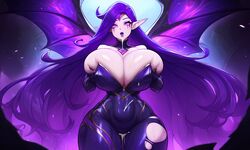 ai_generated big_breasts bodysuit breast_grab breast_squeeze bursting_breasts cum cum_drip cum_on_body cum_on_breasts cum_on_face huge_breasts league_of_legends long_hair morgana nai_diffusion pink_eyes purple_hair thick_thighs thin_waist tight_clothing torn_clothes torn_clothing wide_hips wings rating:Explicit score:29 user:Kylar_Stern