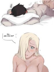 1boy 1boy1girl 1girl 1girls arched_back bed bed_sheet bedding bent_over big_breasts black_hair blonde_hair blush boruto:_naruto_next_generations busty canon_couple checking_on_partner close-up comic completely_naked completely_nude completely_nude_female couple cute dialogue dominant_female ear_piercing earrings english_text female femdom hair_over_one_eye hi_res high_resolution highres husband_and_wife ino_yamanaka jewelry large_breasts lips lipstick makeup male male/female married_couple monday_mint naked naruto naruto:_the_last naruto_(series) naruto_shippuden nude nude_female nude_male on_bed on_front on_stomach pillow pillow_grab pink_lips pink_lipstick romantic romantic_couple sai sex shounen_jump speech_bubble story straight submissive_male sweat sweatdrop sweating text very_high_resolution white_background yamanaka_ino rating:Explicit score:83 user:DarksideRose