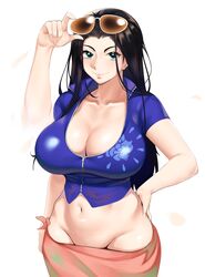 akuma_no_mi belly_button big_breasts cleavage curvy eyewear_on_head female female_only hana_hana_no_mi kevbot nico_robin one_piece post-timeskip sunglasses sunglasses_on_head thick tight_clothing rating:Questionable score:64 user:_derDon_