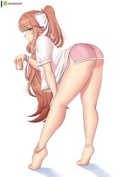 1girls aroused back_view bare_legs barefoot bending_forward bending_over bent_over big_ass big_butt blush brown_hair doki_doki_literature_club feet female female_only green_eyes hair_ornament hair_ribbon leaning_forward long_hair long_legs looking_at_viewer looking_back_at_viewer looking_pleasured monika_(doki_doki_literature_club) raionart see-through see-through_clothing see-through_top shirt shorts side_view smiling_at_viewer soda_can solo standing_on_toes teenager thick thick_ass thick_thighs three-quarter_view tied_hair tiptoes rating:Questionable score:272 user:ThatFGuy