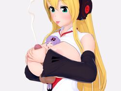 1futa 1girls 3d ahe_gao balls blonde_hair blush body_between_breasts cum cumshot ejaculation fully_clothed futanari handjob highhijiki holding_partner holding_person huge_balls huge_cock koikatsu koikatsu_(medium) nude paizuri penis_bigger_than_body projectile_cum purple_hair shrunk shrunken_woman size_difference smile tsurumaki_maki voiceroid yuzuki_yukari rating:Explicit score:7 user:skedye