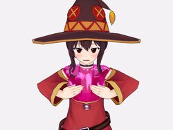 3d body_horror brown_hair detachable_head detached_head dullahan hands_on_own_chest highhijiki holding_head koikatsu koikatsu_(medium) kono_subarashii_sekai_ni_shukufuku_wo! megumin monophallia nightmare_fuel onahole_transformation penis penis_neck unusual_genitalia_placement unusual_penis_placement unusual_pussy_placement weird what witch_hat rating:Explicit score:9 user:skedye