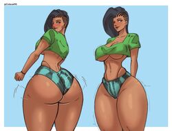 ass ass_focus big_ass big_butt booty_shorts capcom colacat95 crop_top croptop hotpants huge_ass huge_thighs laura_matsuda street_fighter street_fighter_v thick thick_ass thick_lips thick_thighs thong thong_above_shorts thong_straps underboob rating:Explicit score:118 user:Colacat95